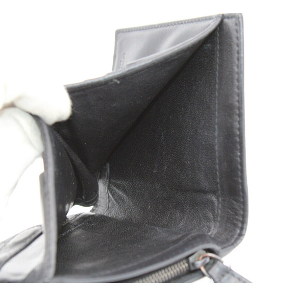 D0 Authentic BOTTEGA VENETA Intrecciato Black Bifold Leather Coin Pouch Wallet - Picture 5 of 9